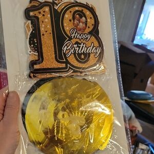 Gold Happy Birthday Party Decoration Set 18th